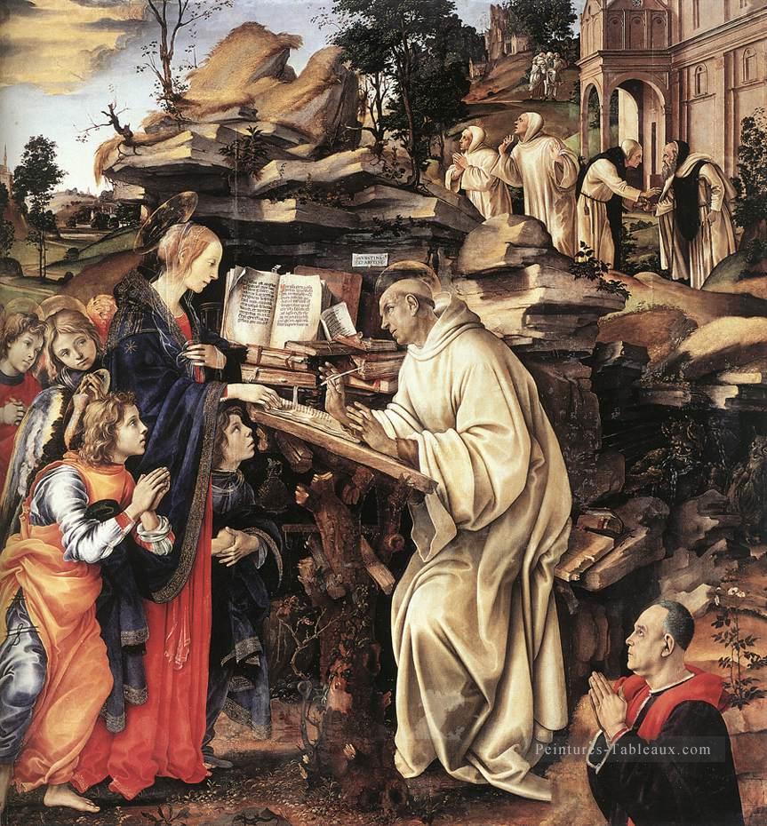 Apparition de la Vierge à Saint Bernard 1486 Christianisme Filippino Lippi Peintures à l'huile
